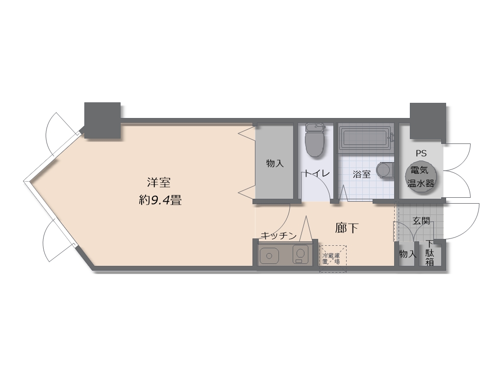 ロイヤルプラザ水上 4階 1K