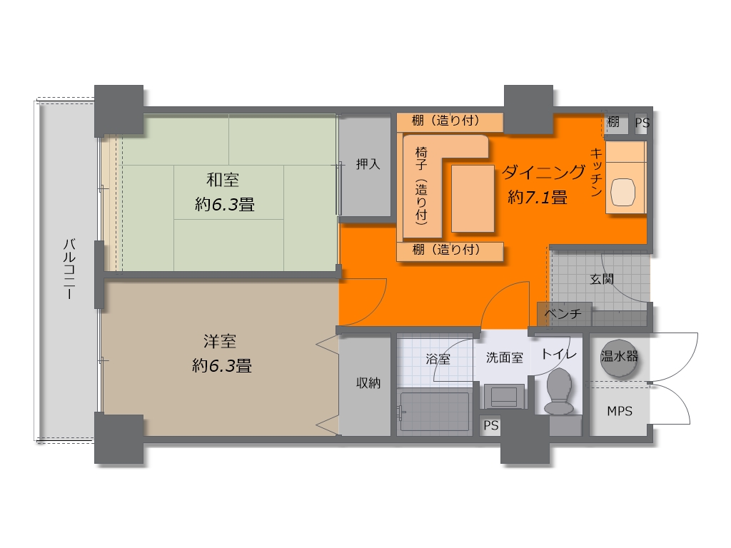 西武ヴィラ苗場9号館 5F 2DK